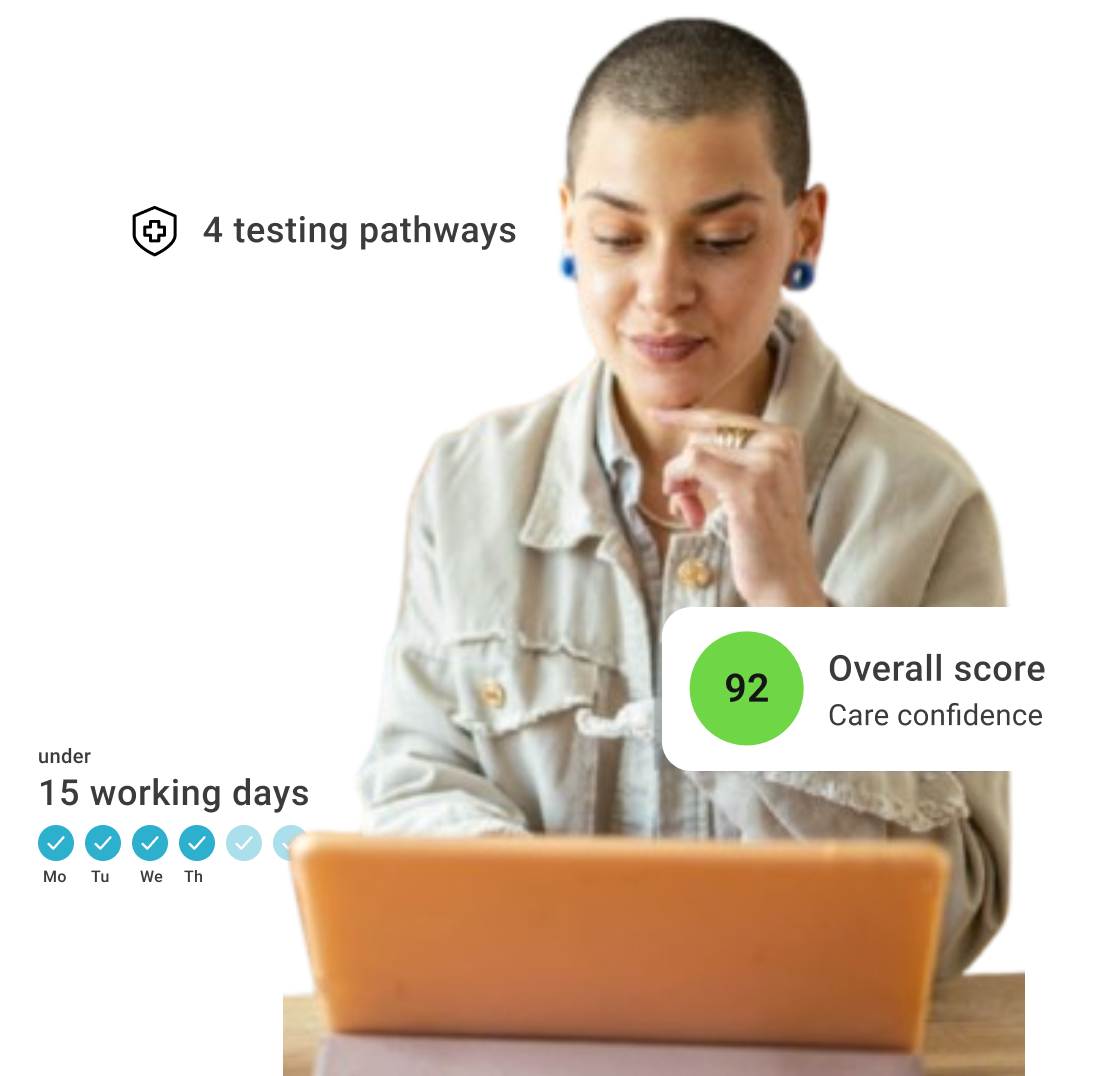 Patient in a calm, supportive clinical setting